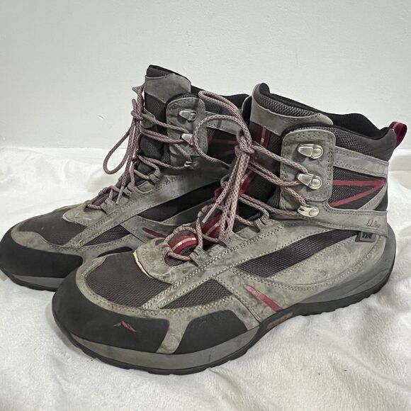 LL Bean Trail Model 3 Hiking Boots Men 14 Medium NO SOLES Gray Suede Waterproof - Picture 2 of 7